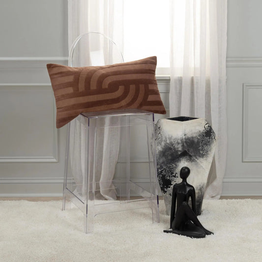 Ballard Pillow by HedgeApple Essentials in brown, cocoa brown. Made from cotton, polyester in a unique style.