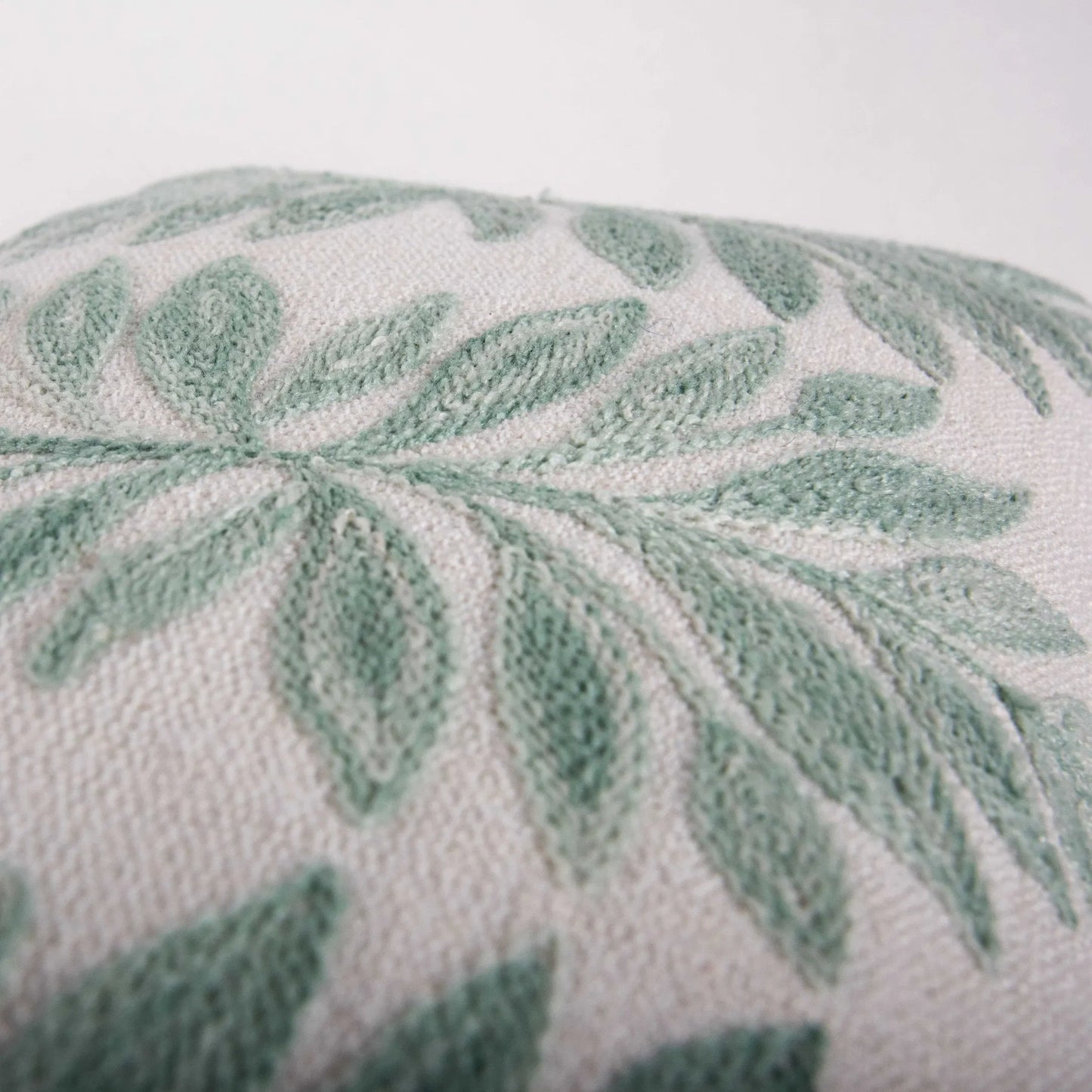 002 SI-2438809 | Closeup | Otero Indoor/Outdoor Pillow by HedgeApple Essentials in green. Made from polyester pet, polyester in a transitional style.