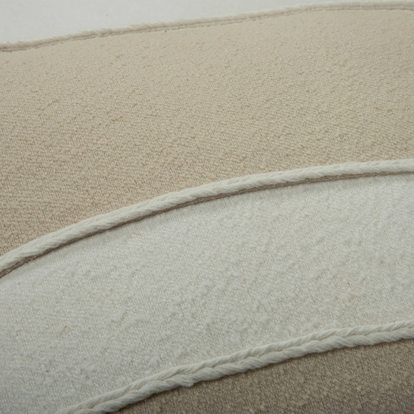 002 SI-2145172,SI-2145173 | Closeup | Kings Pillow by HedgeApple Essentials in ivory. Made from cotton in a modern style.