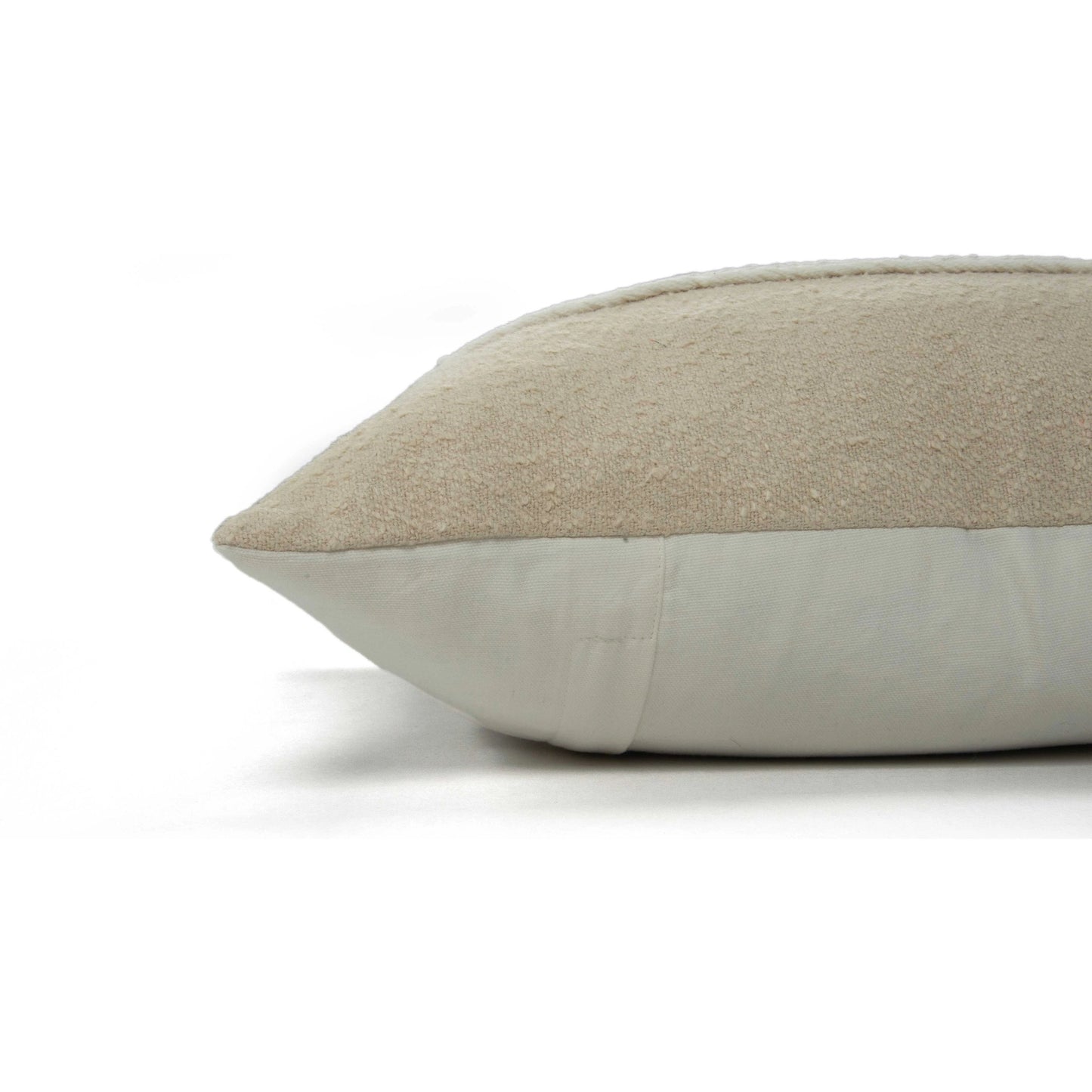004 SI-2145172,SI-2145173 | Closeup | Kings Pillow by HedgeApple Essentials in ivory. Made from cotton in a modern style.