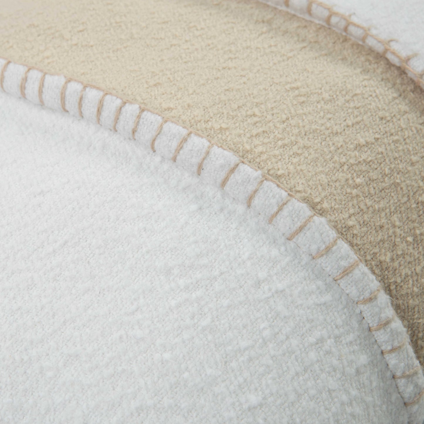002 SI-2145174,SI-2145175 | Closeup | Meagher Pillow by HedgeApple Essentials in white, natural. Made from cotton in a transitional style.