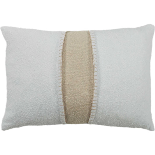 Meagher Pillow by HedgeApple Essentials in ivory, white. Made from cotton in a unique style.