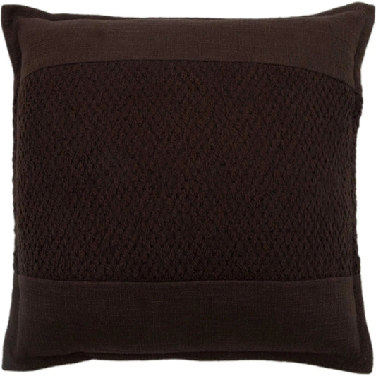 Wagoner Pillow by HedgeApple Essentials in brown, chocolate, neutral, dark brown. Made from cotton in a unique style.