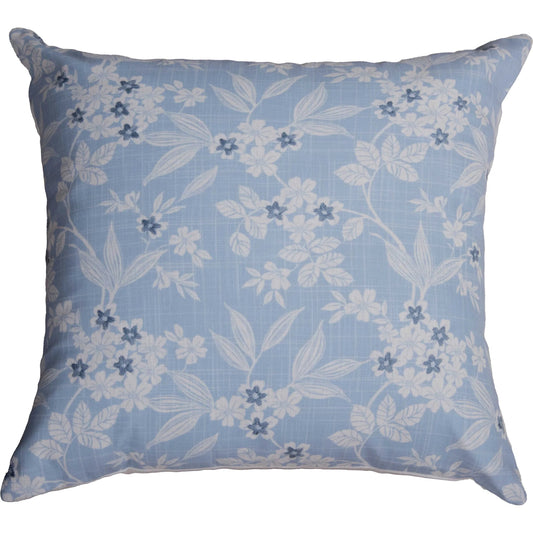 Crisp Indoor/Outdoor Pillow by HedgeApple Essentials in cornflower blue, ivory, blue. Made from polyester, polyester slub in a unique style.