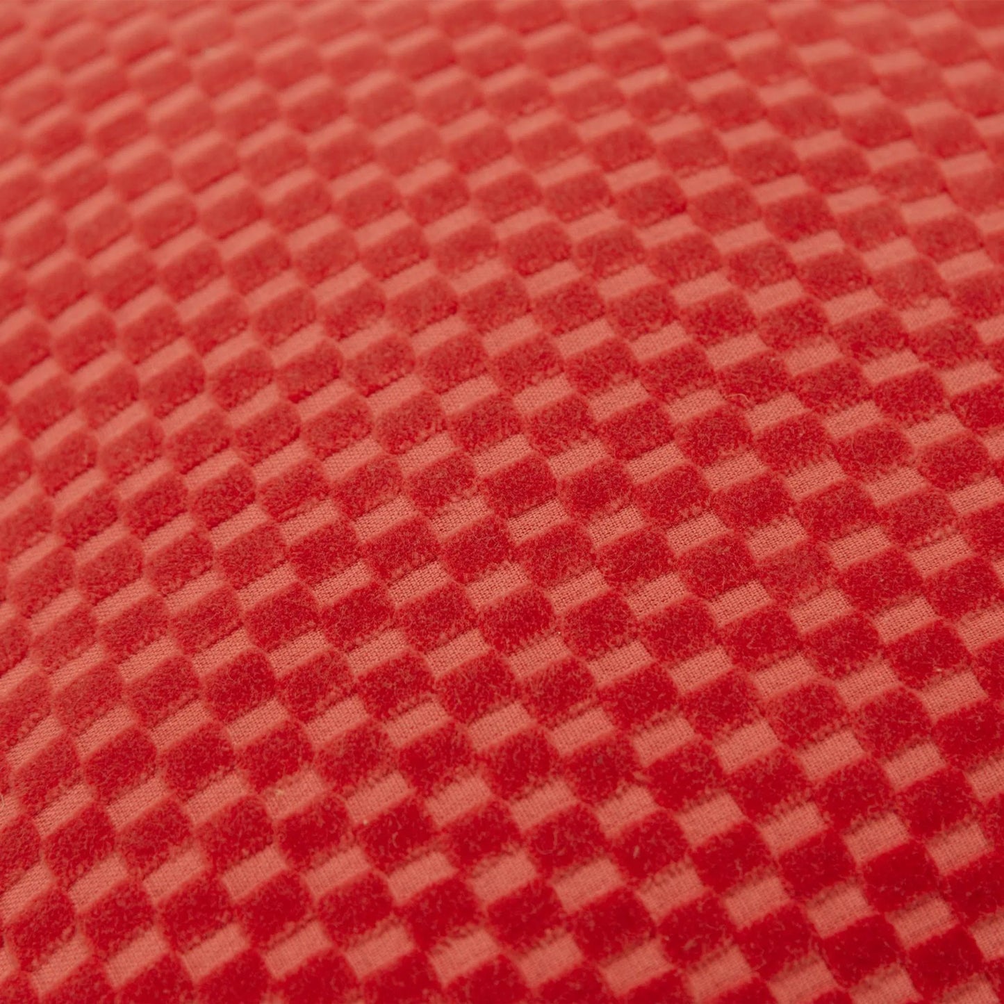 002 SI-2438913 | Closeup | Plumb Pillow by HedgeApple Essentials in red. Made from cotton in a modern style.