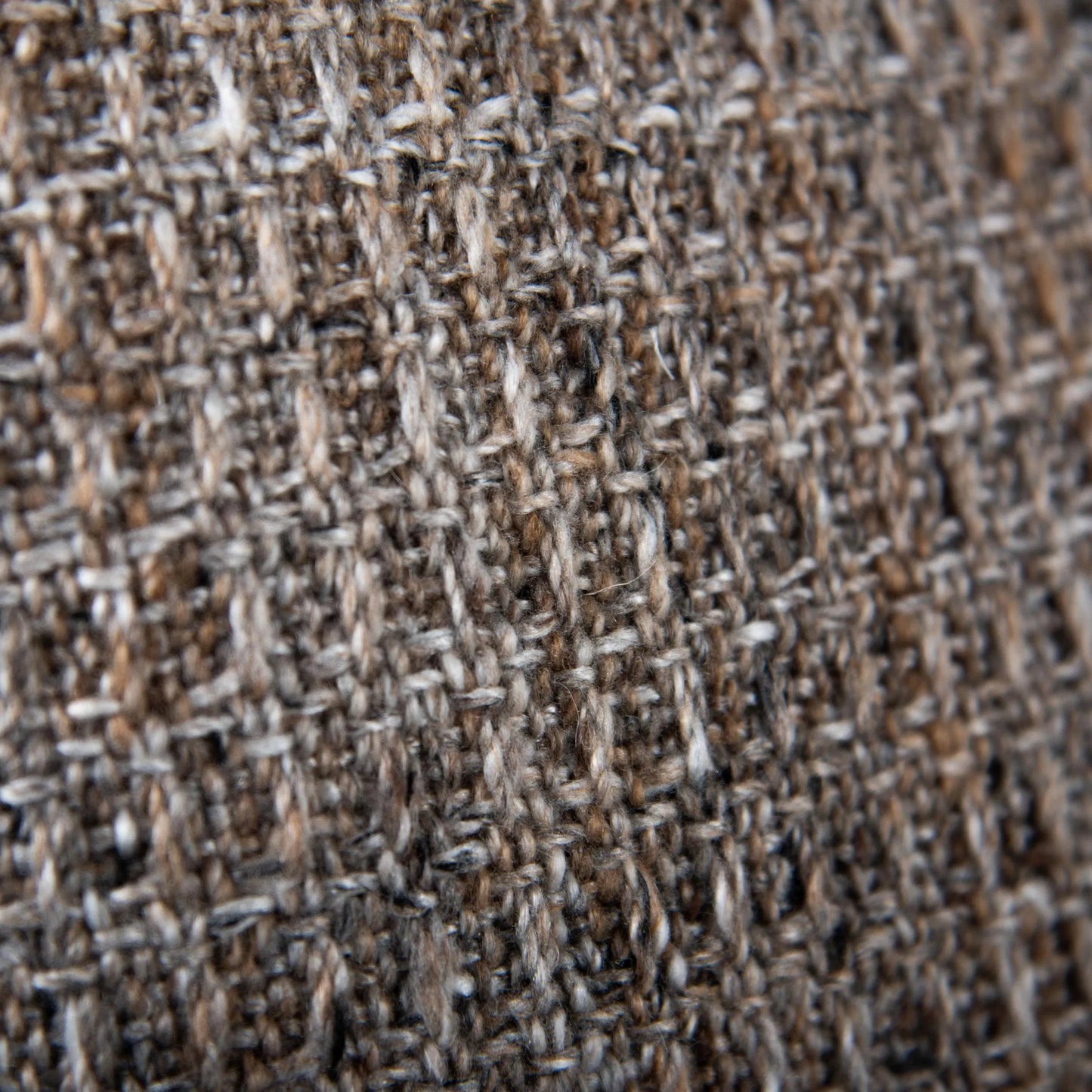 002 SI-2438509 | Closeup | Oliver Indoor/Outdoor Pillow by HedgeApple Essentials in brown, light brown, dark brown. Made from recycled pet in a rustic style.