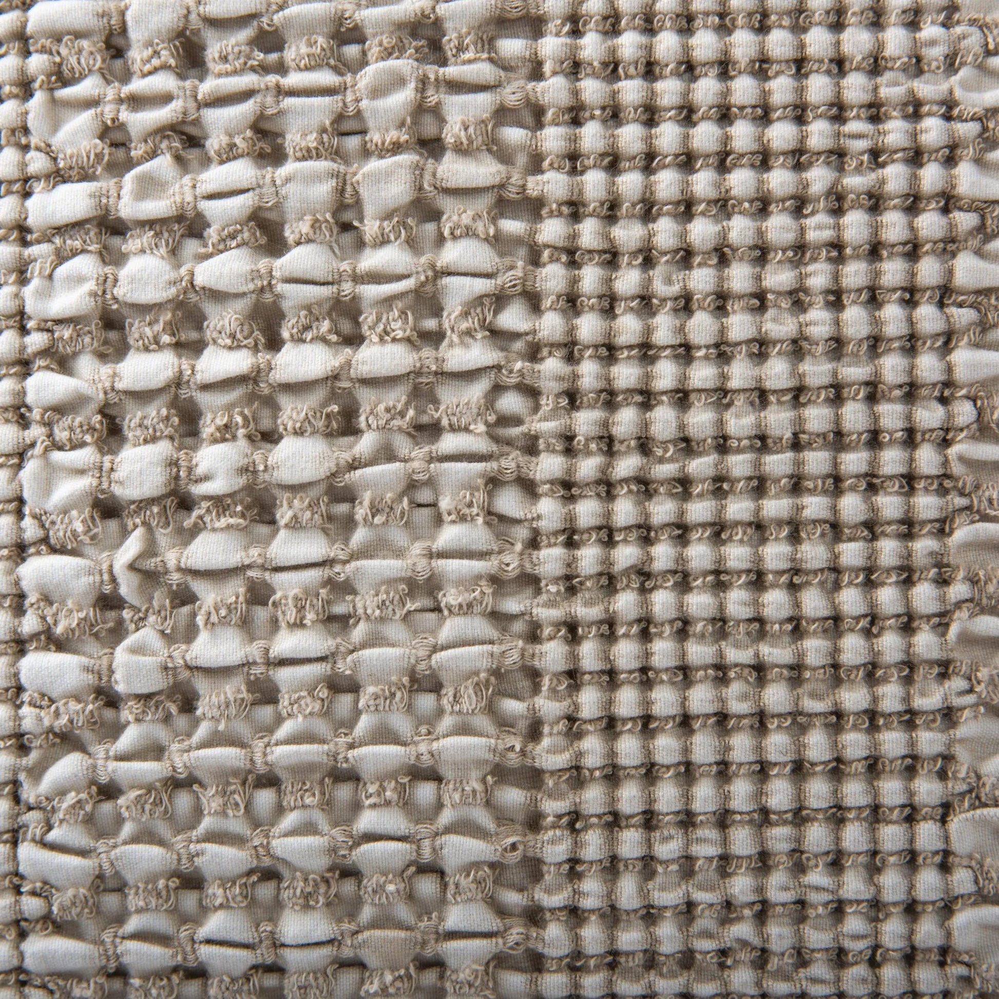 Archer Pillow by HedgeApple Essentials in dark natural, ivory. Made from cotton woffle in a rustic style.