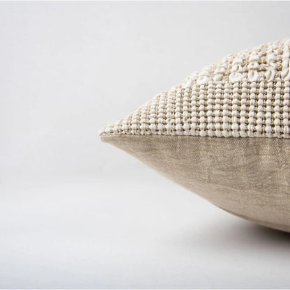 Archer Pillow by HedgeApple Essentials in dark natural, ivory. Made from cotton woffle in a rustic style.