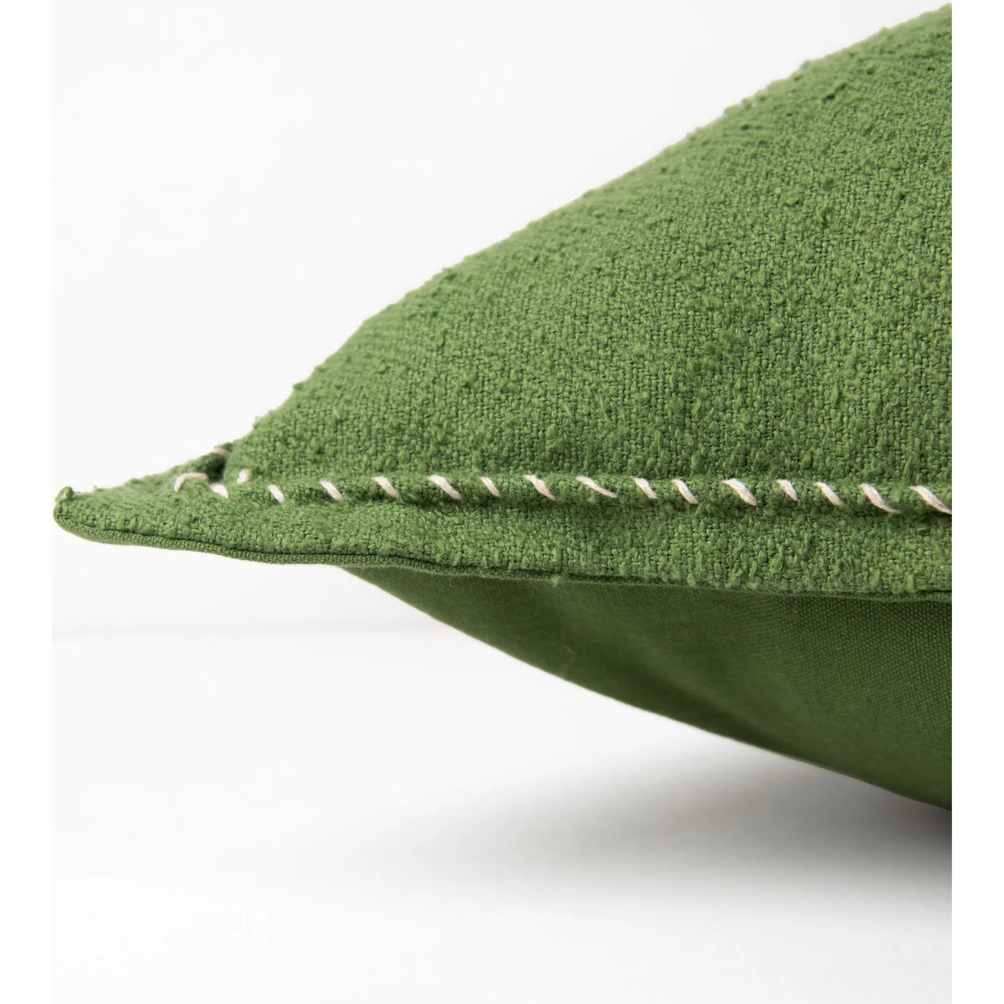 002 SI-2438713 | Closeup | Wilmington Pillow by HedgeApple Essentials in green. Made from cotton in a eclectic & global style.