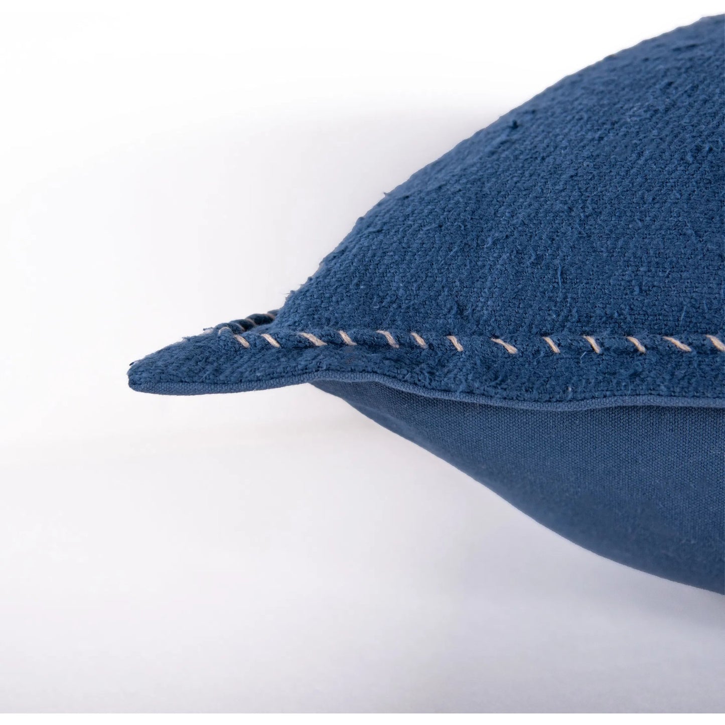 002 SI-2438611 | Closeup | Jasper Pillow by HedgeApple Essentials in blue. Made from cotton in a eclectic & global style.