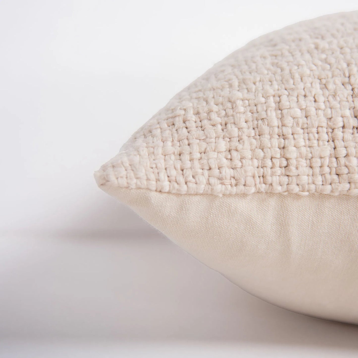 007 SI-2295755,SI-2295948 | Closeup | Coldwater Pillow by HedgeApple Essentials in natural. Made from cotton, polyester in a transitional style.