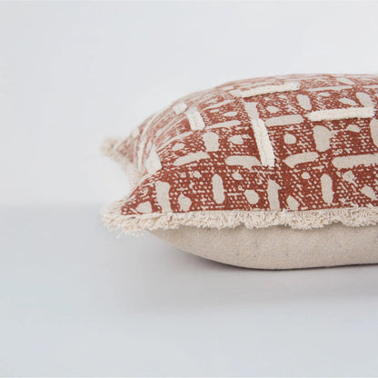 Clark Pillow by HedgeApple Essentials in red, rust. Made from cotton canvas (recyceld) in a rustic style.