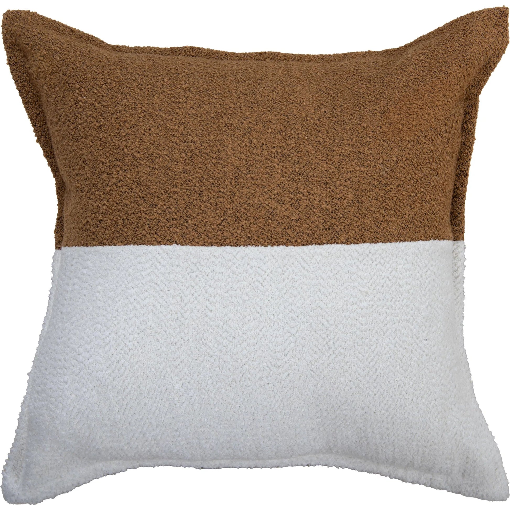 Amador Pillow by HedgeApple Essentials in brown, ivory. Made from polyester, poly boucle, cotton boucle in a transitional style.