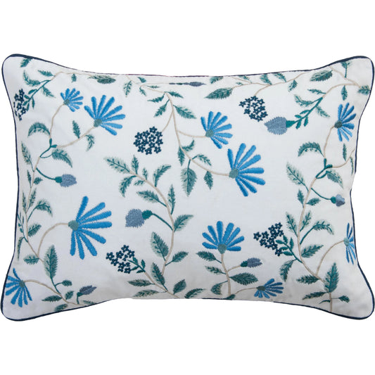 McCook Pillow by HedgeApple Essentials in dark blue, ivory, blue. Made from polyester, cotton velvet in a unique style.