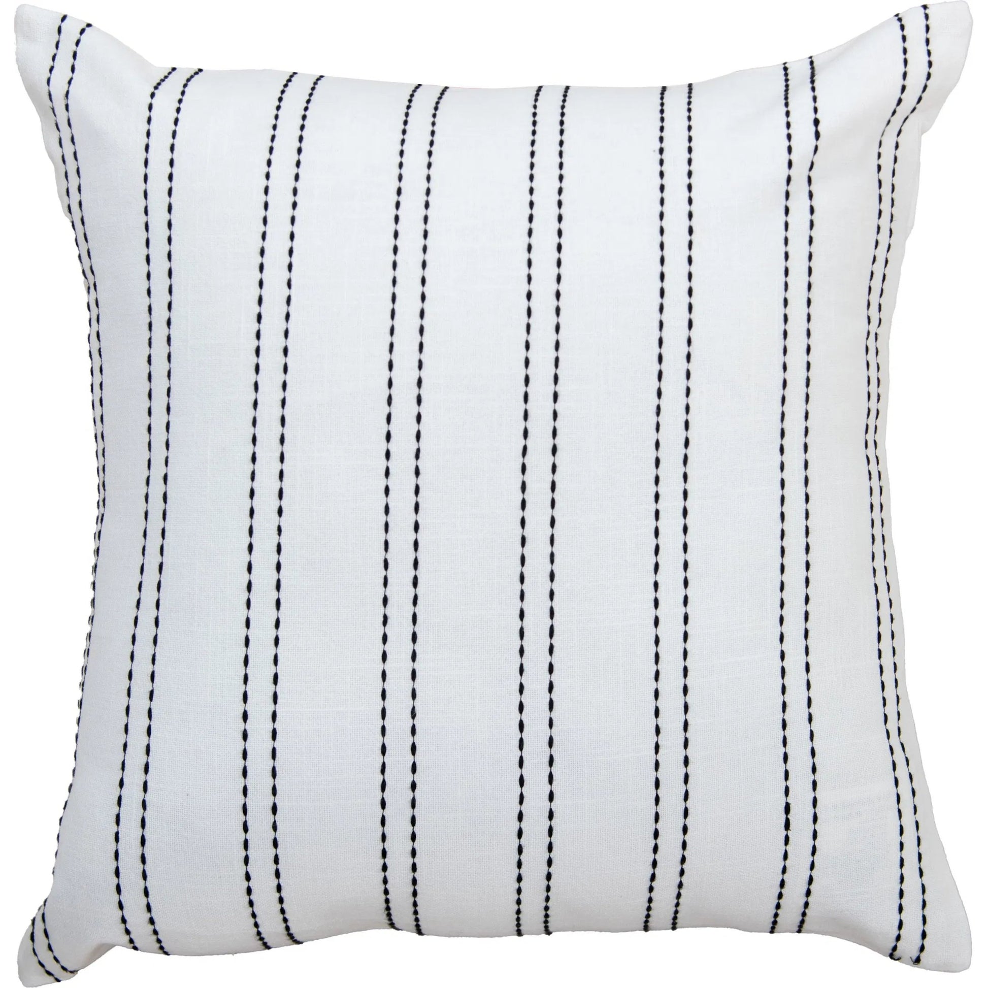 Burr Pillow by HedgeApple Essentials in white, black. Made from polyester, cotton slub in a transitional style.