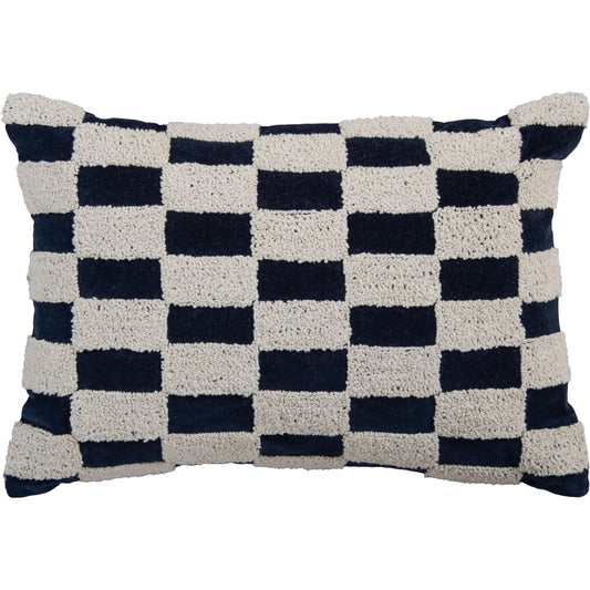 Meriwether Pillow by HedgeApple Essentials in navy. Made from polyester, cotton velvet in a unique style.