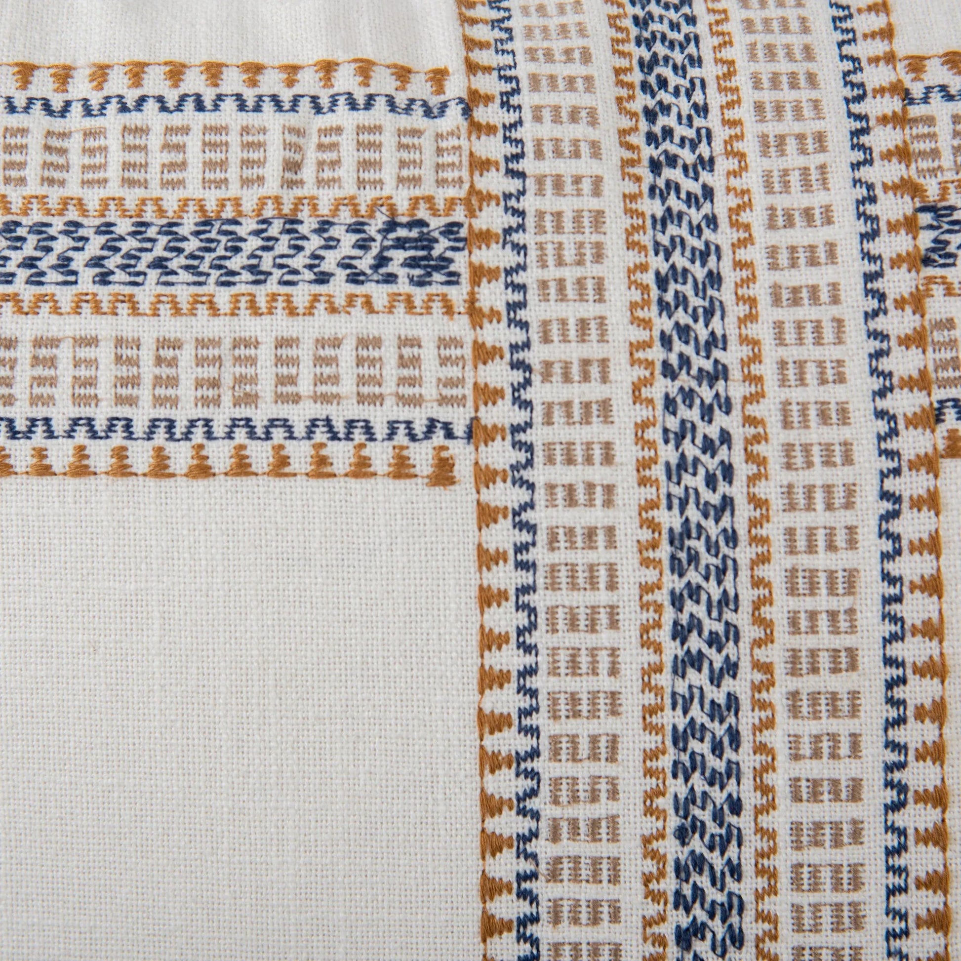 Jo Pillow by HedgeApple Essentials in ivory, multi. Made from cotton slub in a eclectic & global style.