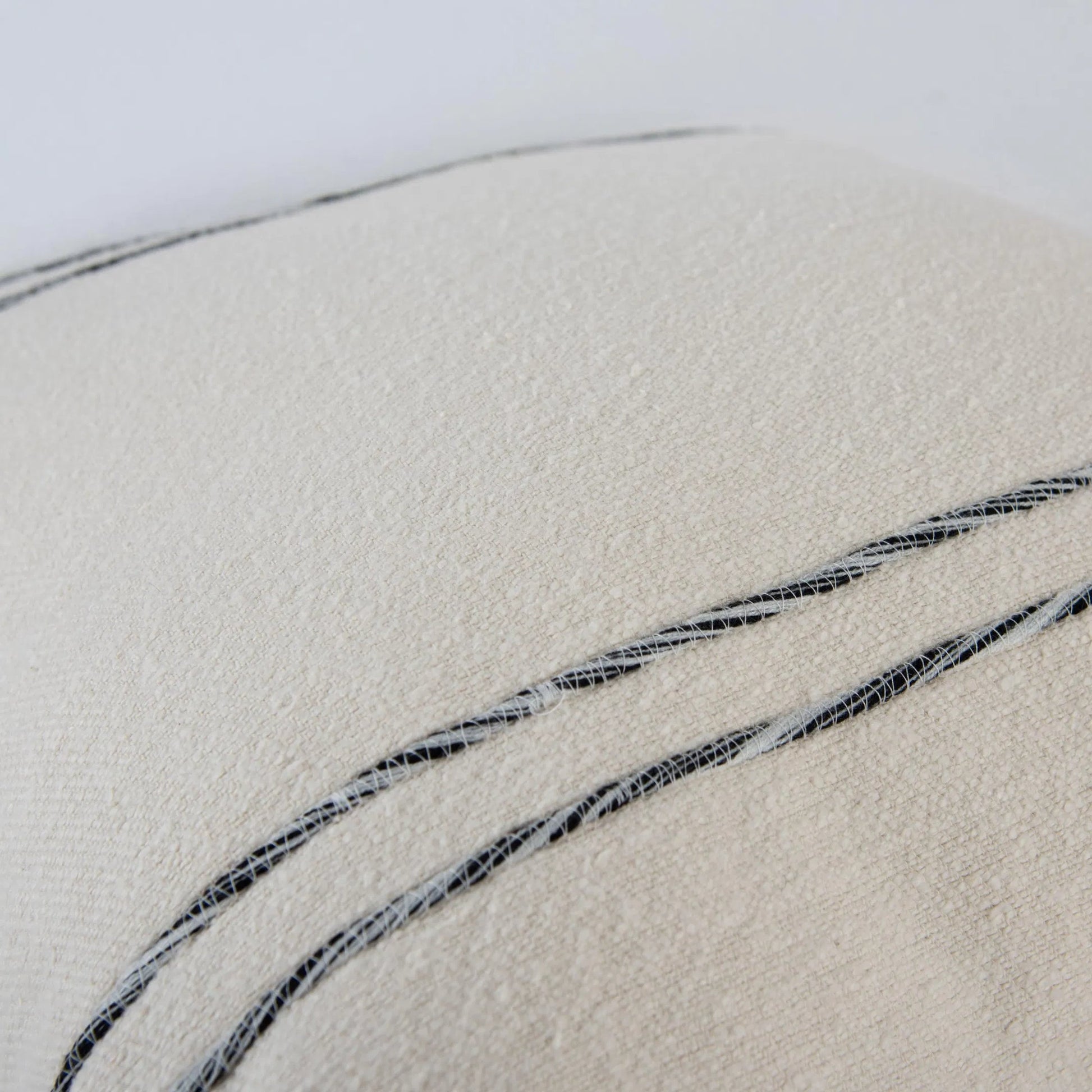 Borden Pillow by HedgeApple Essentials in black, ivory. Made from cotton boucle in a transitional style.
