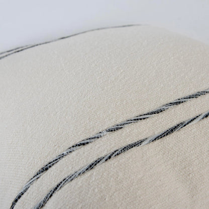 Borden Pillow by HedgeApple Essentials in black, ivory. Made from cotton boucle in a transitional style.