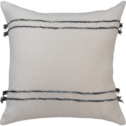 Borden Pillow by HedgeApple Essentials in black, ivory. Made from cotton boucle in a transitional style.