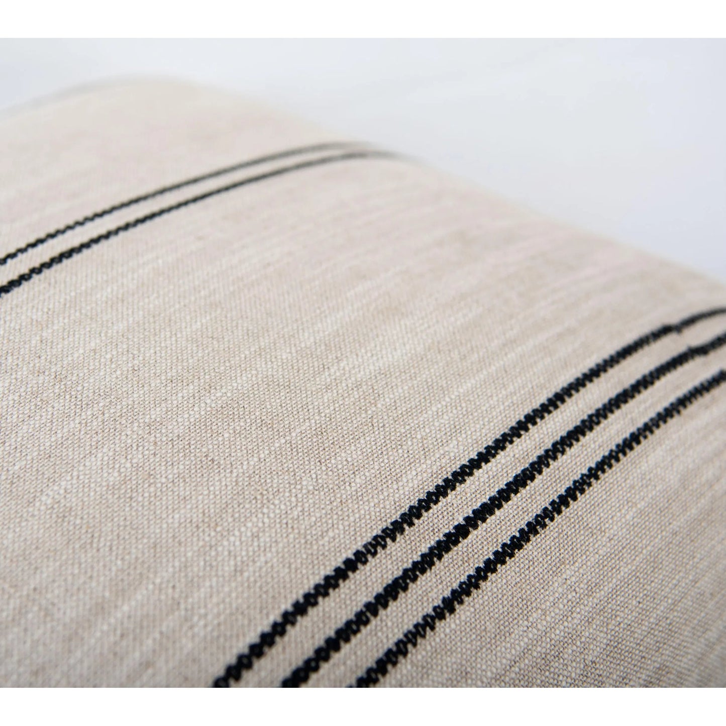 001 SI-2295964 | Closeup | Titus Pillow by HedgeApple Essentials in natural, black. Made from cotton linen (cotton, linen) in a transitional style.