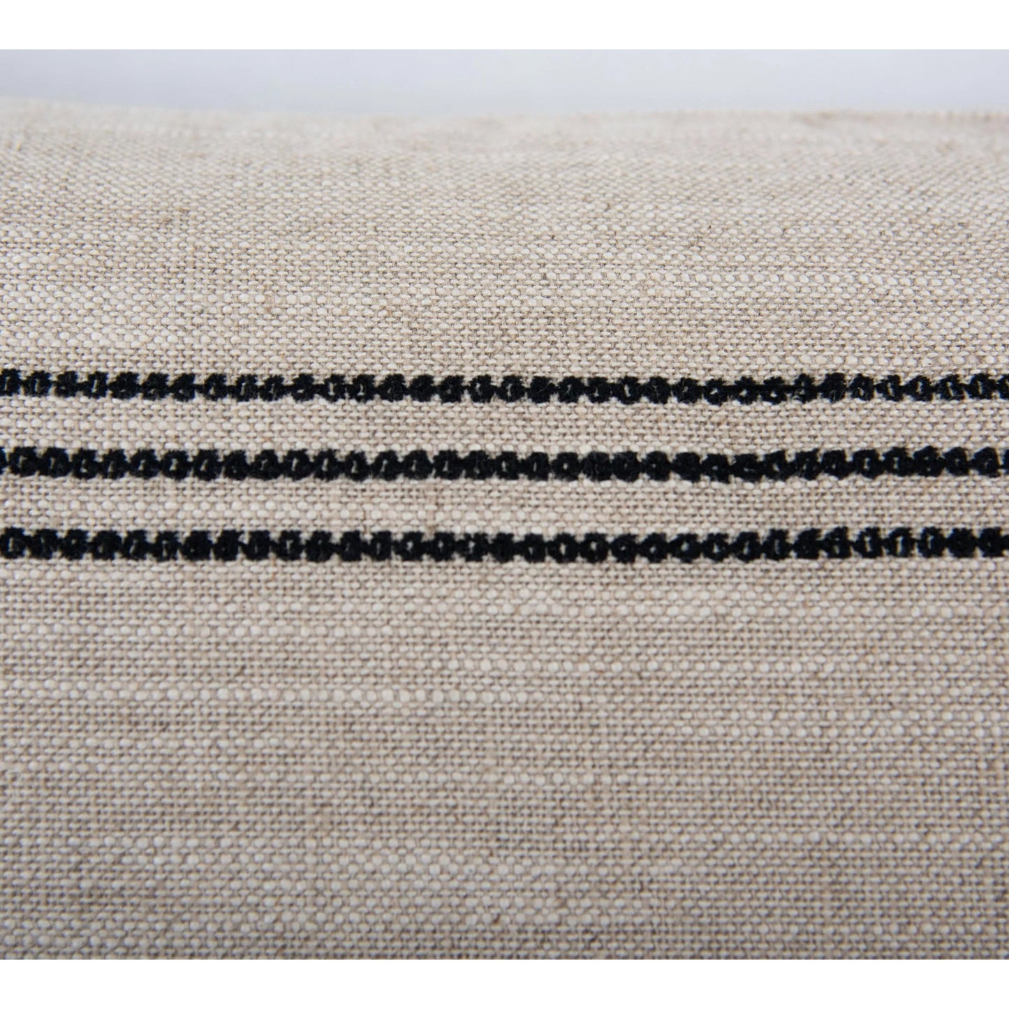 002 SI-2295964 | Closeup | Titus Pillow by HedgeApple Essentials in natural, black. Made from cotton linen (cotton, linen) in a transitional style.