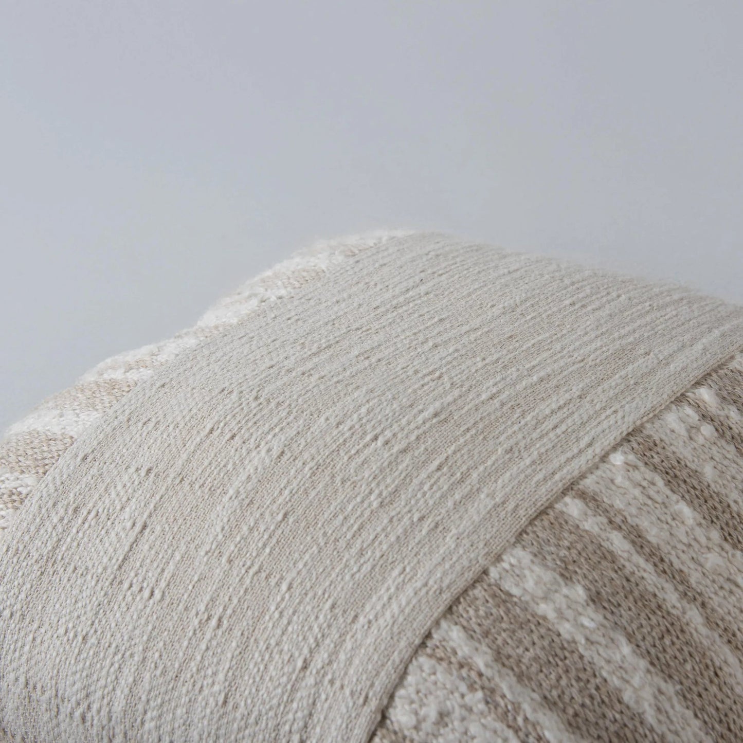 001 SI-2295965 | Closeup | Sutton Pillow by HedgeApple Essentials in natural, dark natural. Made from yarn dyed cotton texture in a transitional style.
