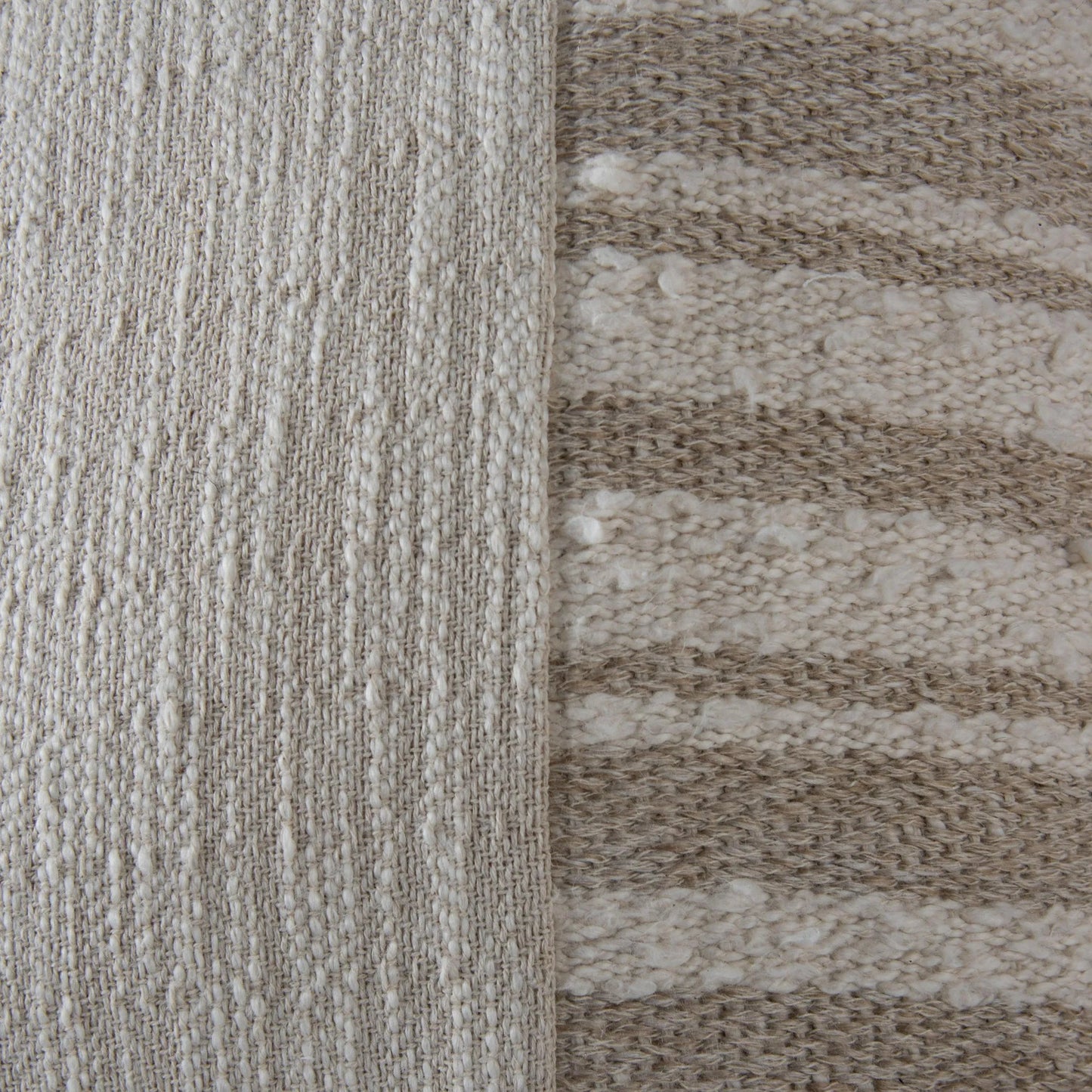 002 SI-2438628 | Closeup | Sutton Pillow by HedgeApple Essentials in beige. Made from yarn dyed cotton texture in a transitional style.