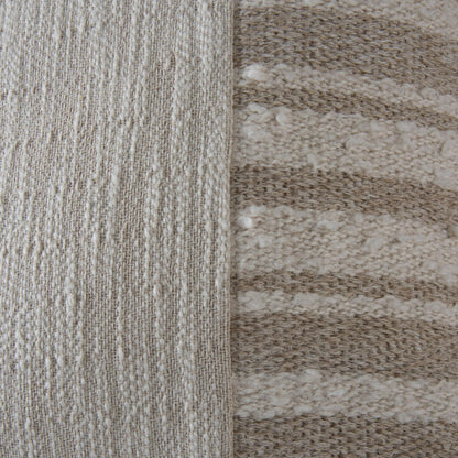Sutton Pillow by HedgeApple Essentials in beige. Made from yarn dyed cotton texture in a transitional style.