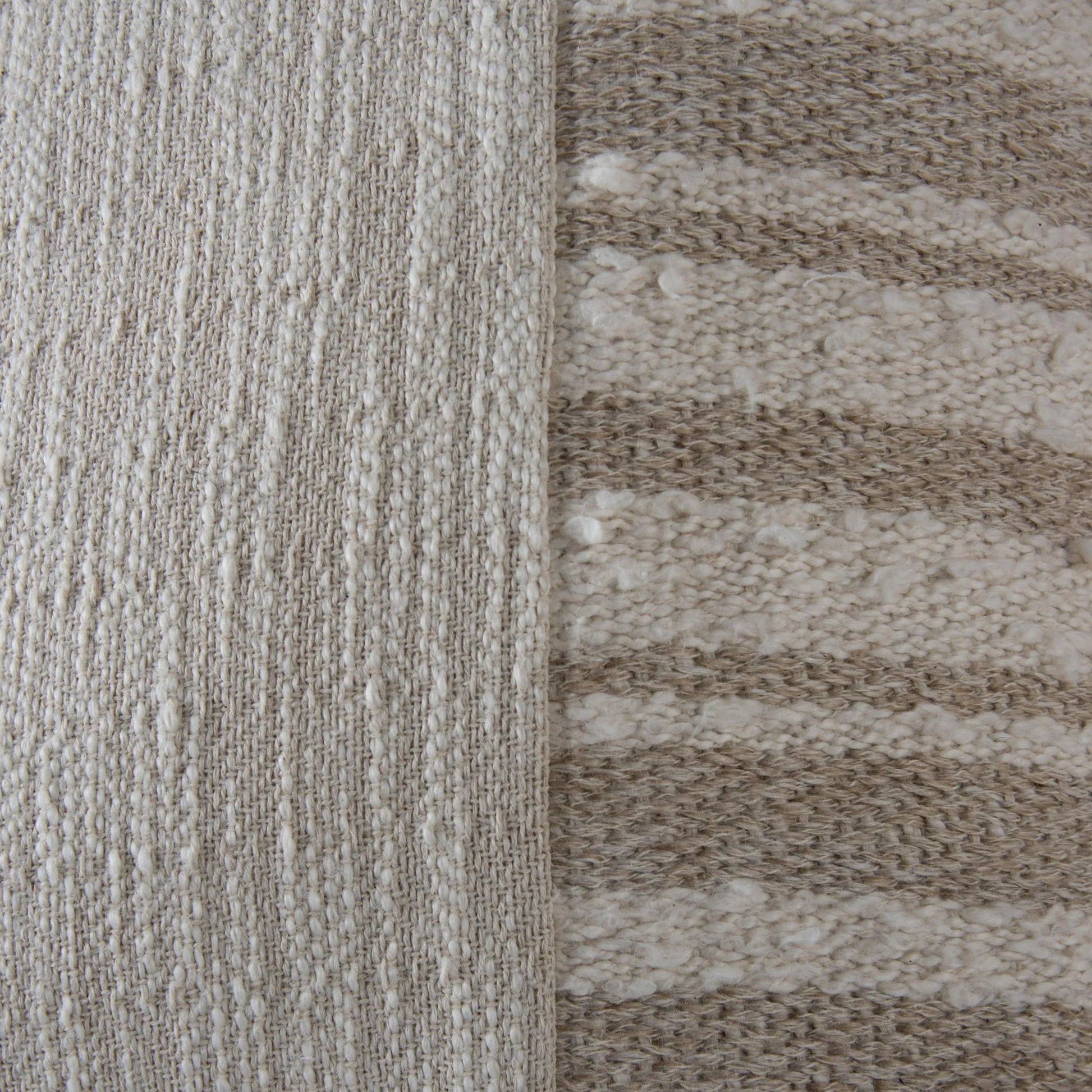 Sutton Pillow by HedgeApple Essentials in natural, dark natural. Made from yarn dyed cotton texture in a transitional style.