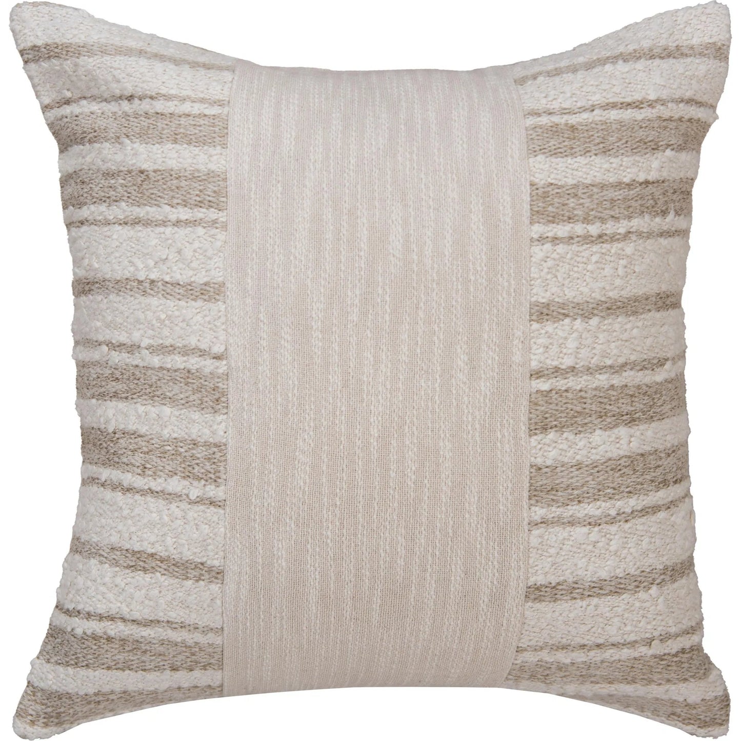 000 SI-2438628 | Primary Silo | Sutton Pillow by HedgeApple Essentials in beige. Made from yarn dyed cotton texture in a transitional style.