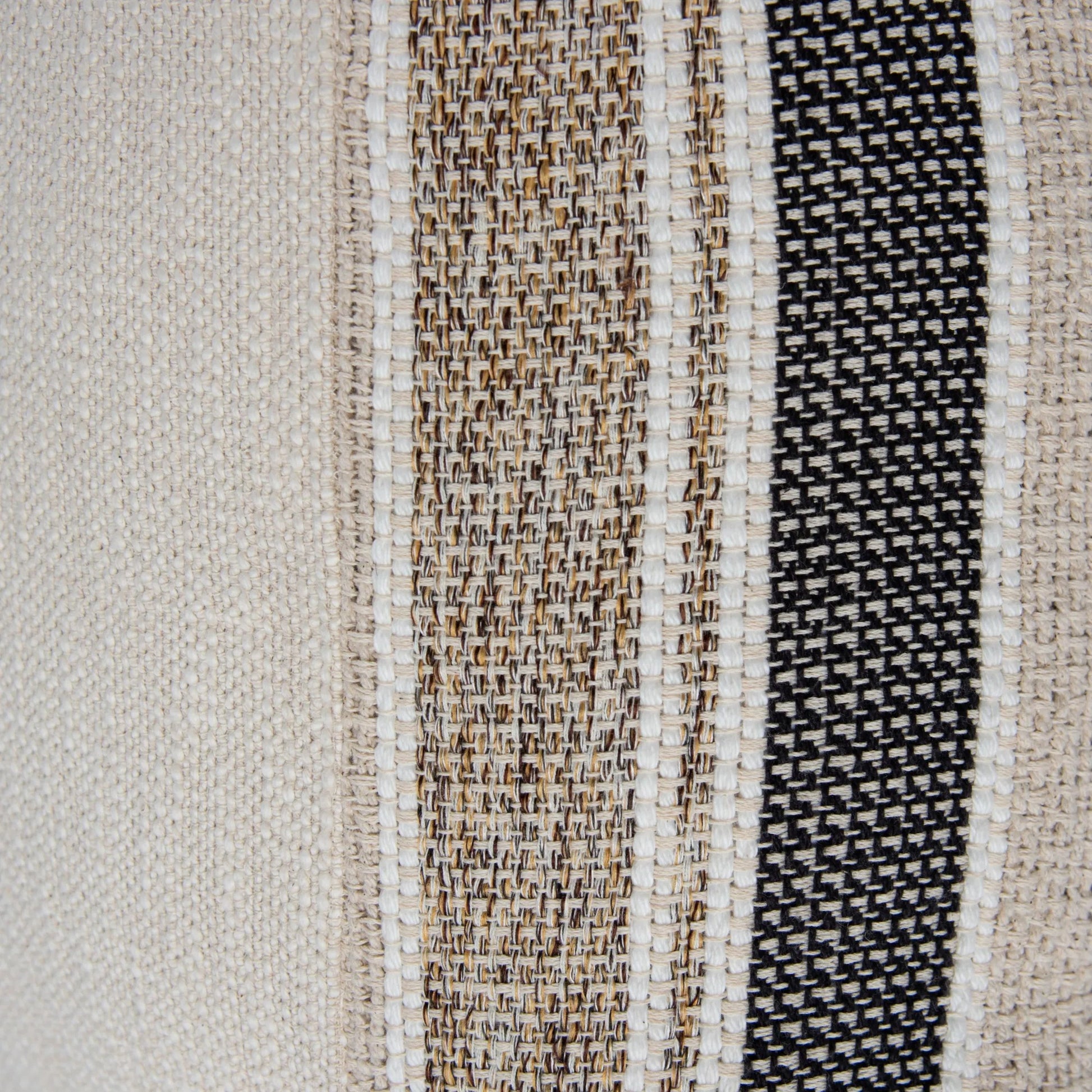 Oconto Pillow by HedgeApple Essentials in natural, brown. Made from yarn dyed cotton woven in a transitional style.