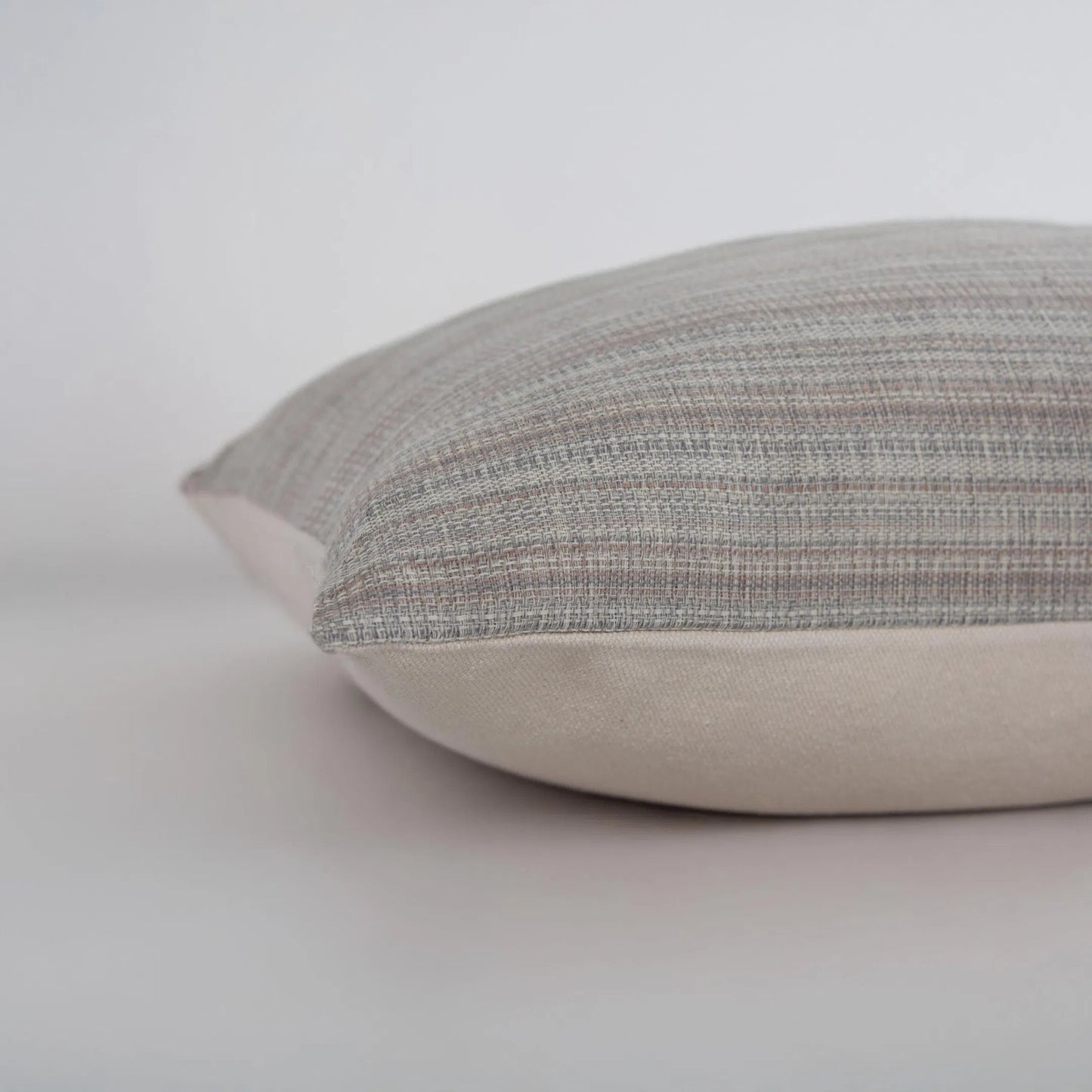 004 SI-2295967 | Closeup | Moniteau Pillow by HedgeApple Essentials in natural, grey. Made from yarn dyed cotton in a eclectic & global style.