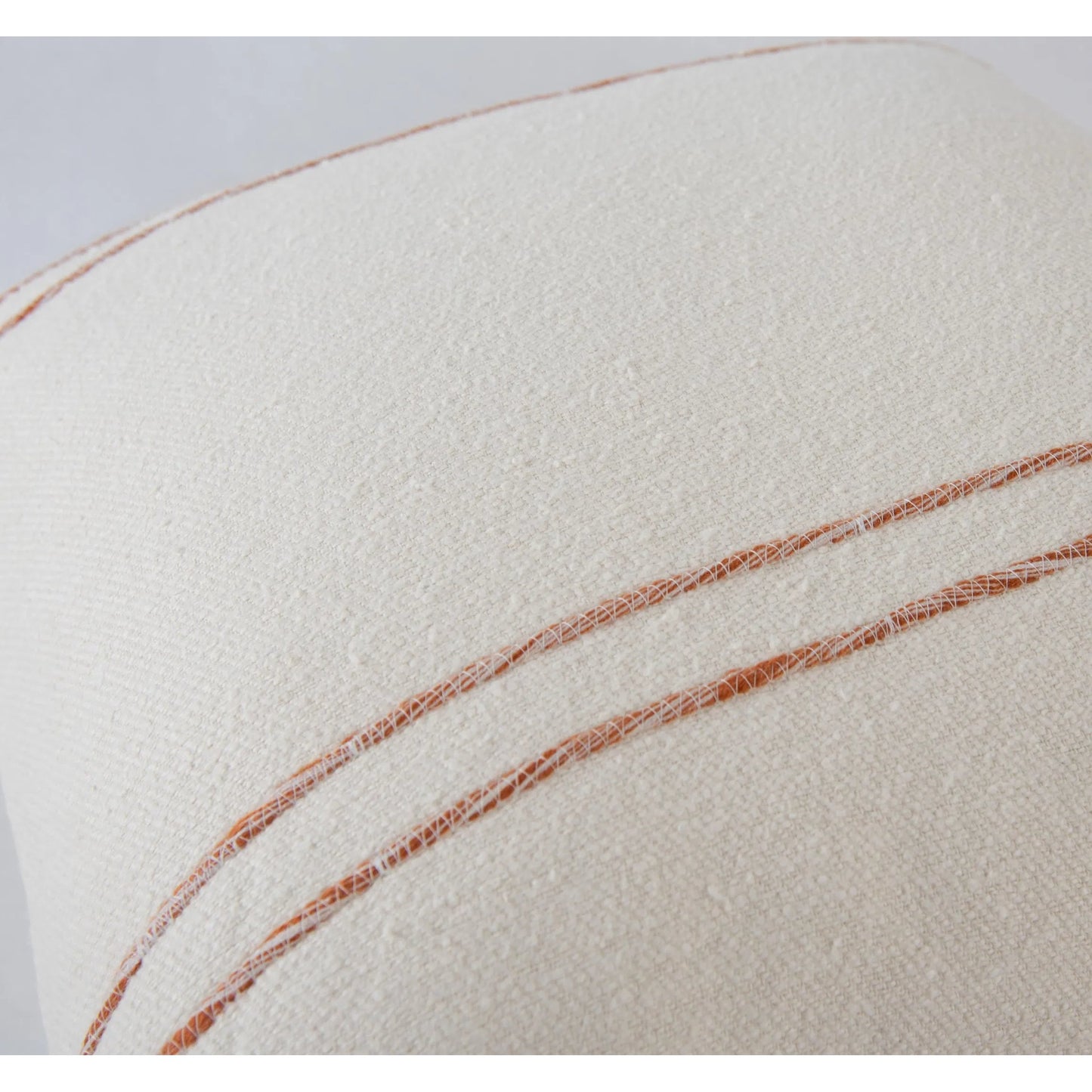 001 SI-2438632 | Closeup | Albany Pillow by HedgeApple Essentials in ivory, terra cotta. Made from cotton boucle in a transitional style.