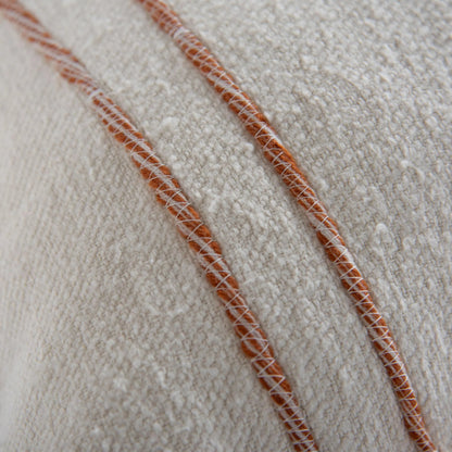 Albany Pillow by HedgeApple Essentials in ivory, terra cotta. Made from cotton boucle in a transitional style.