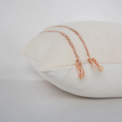Albany Pillow by HedgeApple Essentials in ivory, terra cotta. Made from cotton boucle in a transitional style.