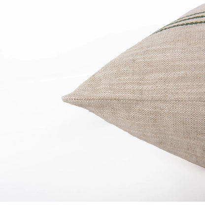Bucklin Pillow by HedgeApple Essentials in green. Made from cotton linen in a transitional style.