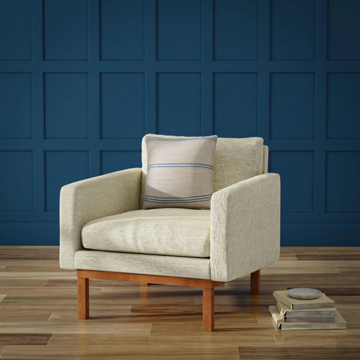 005 SI-2295980 | Lifestyle | Holt Pillow by HedgeApple Essentials in natural, light blue. Made from unique in a transitional style.