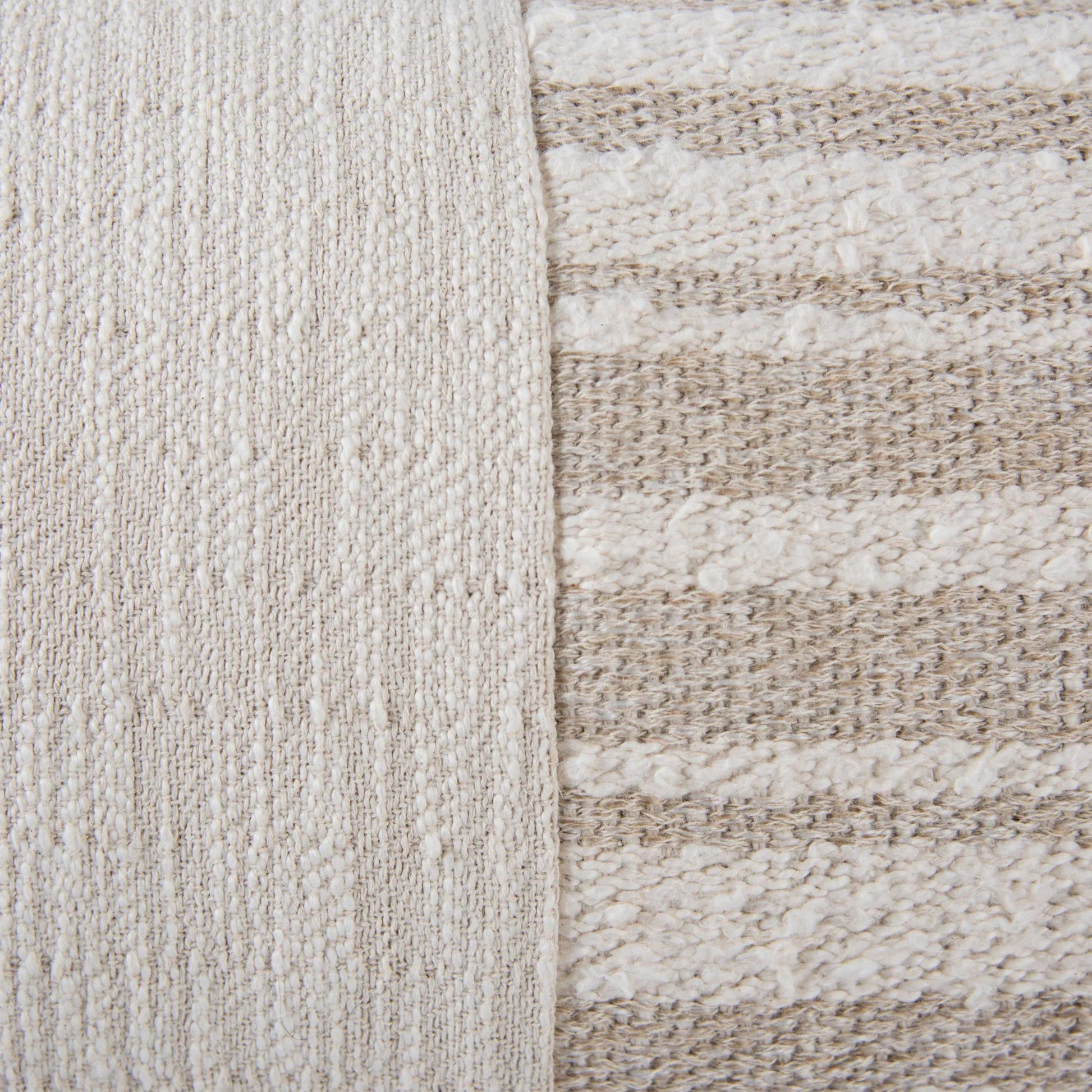 Mount Pillow by HedgeApple Essentials in beige. Made from yarn dyed cotton texture in a transitional style.