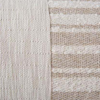 Mount Pillow by HedgeApple Essentials in beige. Made from yarn dyed cotton texture in a transitional style.