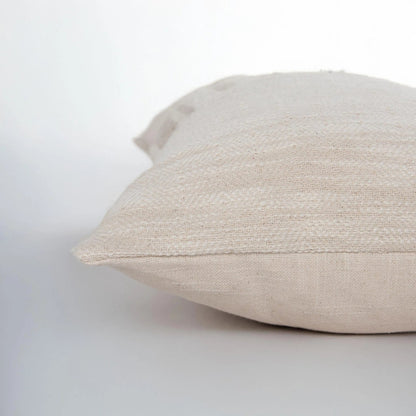 Mount Pillow by HedgeApple Essentials in beige. Made from yarn dyed cotton texture in a transitional style.