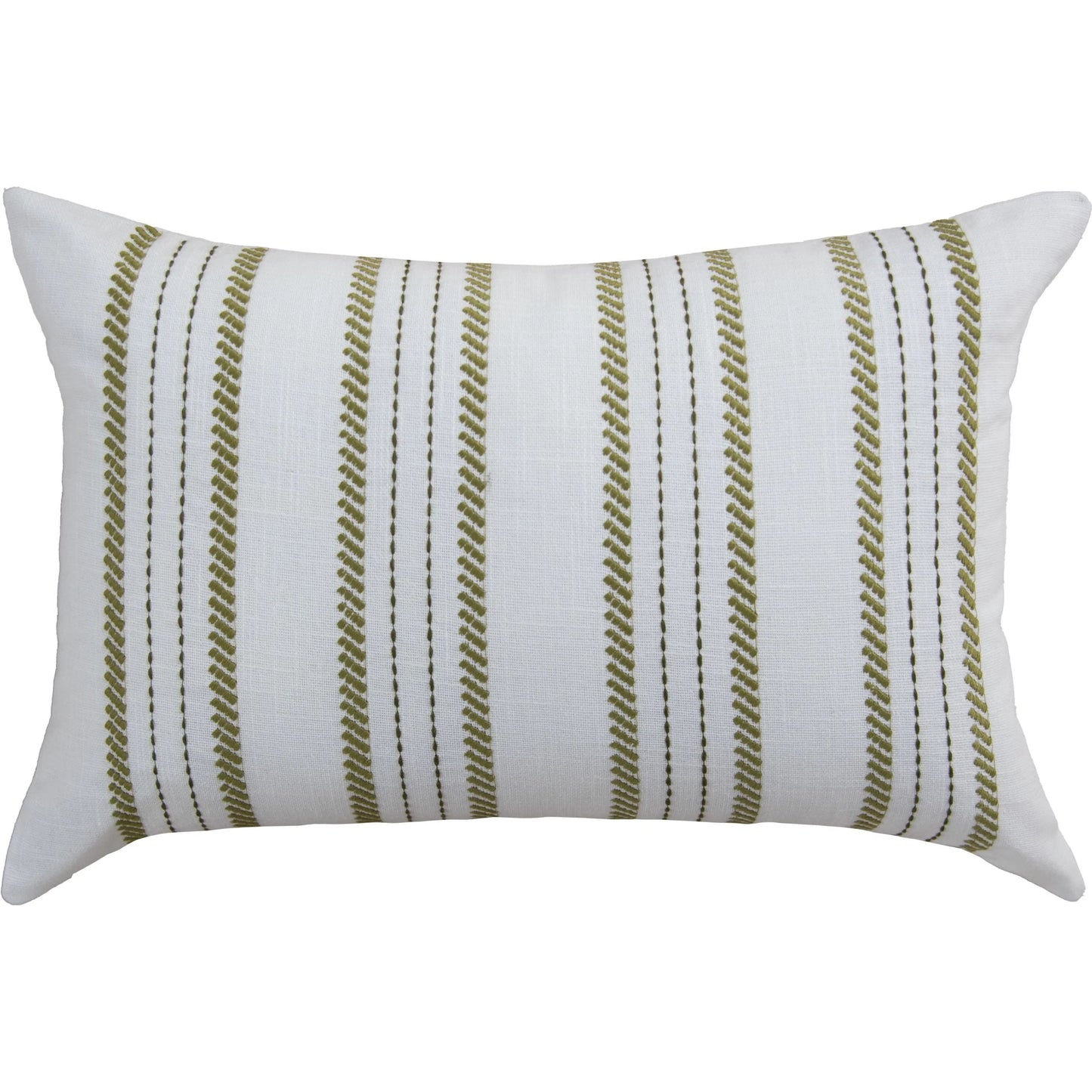 000 SI-2295988,SI-2438714 | Primary Silo | Washakie Pillow by HedgeApple Essentials in green, white. Made from polyester, cotton slub in a transitional style.