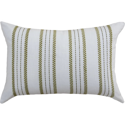Washakie Pillow by HedgeApple Essentials in green, white. Made from polyester, cotton slub in a transitional style.