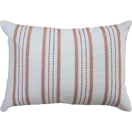 Bazine Pillow by HedgeApple Essentials in rust, white. Made from polyester, cotton slub in a unique style.