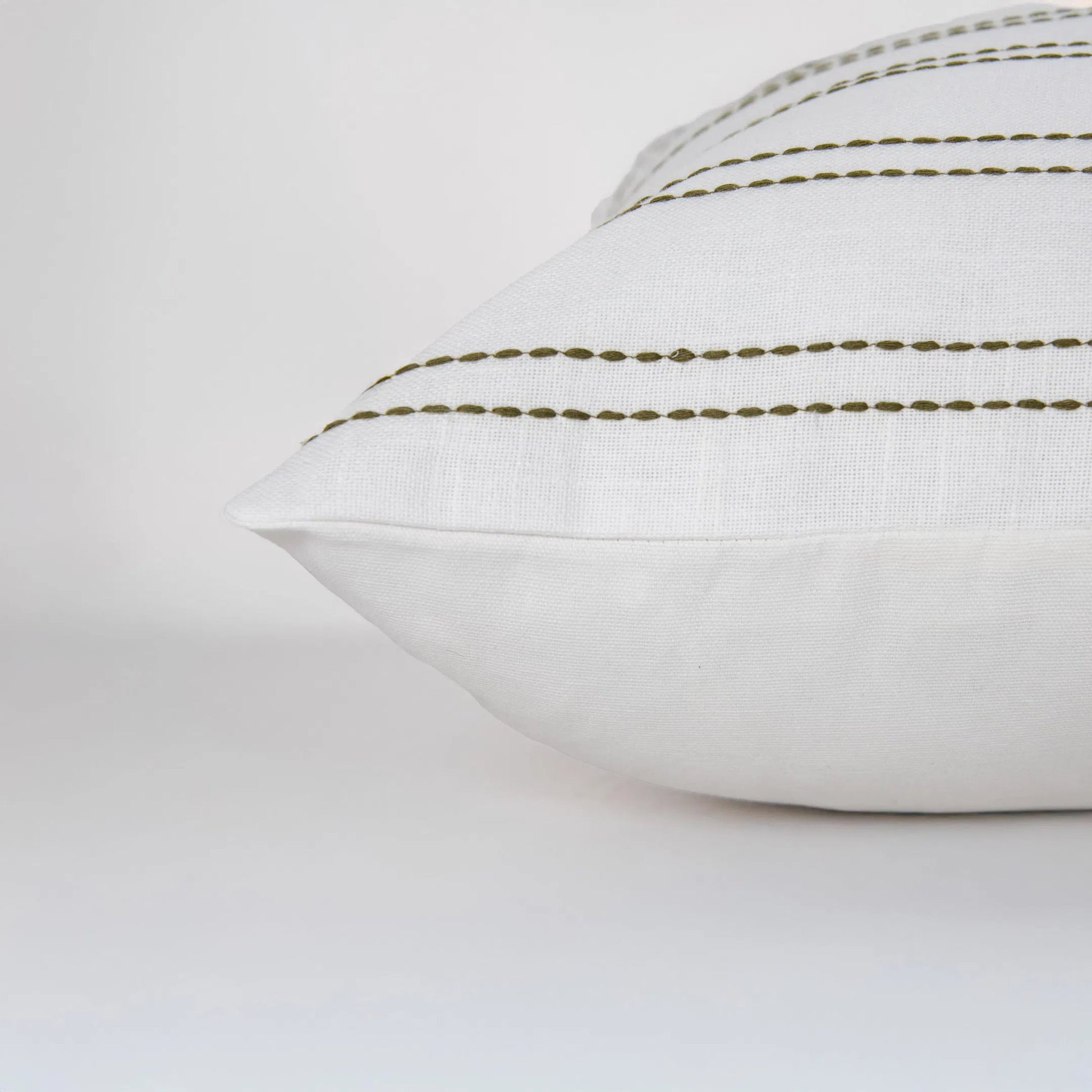 Addison Pillow by HedgeApple Essentials in green, white. Made from polyester, cotton slub in a transitional style.