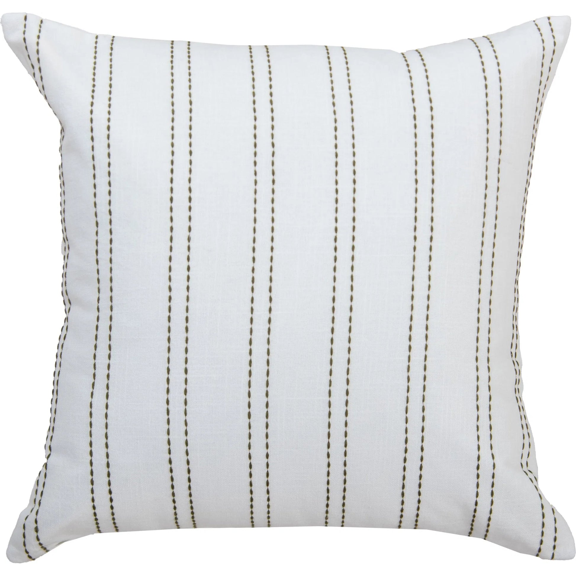 Addison Pillow by HedgeApple Essentials in green, white. Made from polyester, cotton slub in a transitional style.