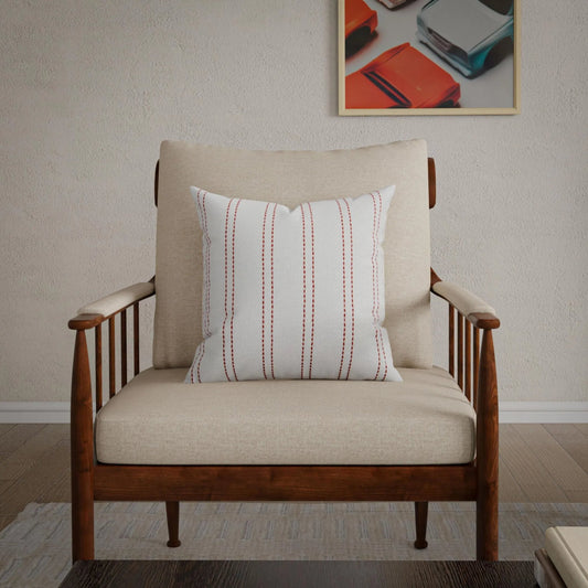 Raymond Pillow by HedgeApple Essentials in terracotta, rust, white. Made from polyester, cotton slub in a unique style.