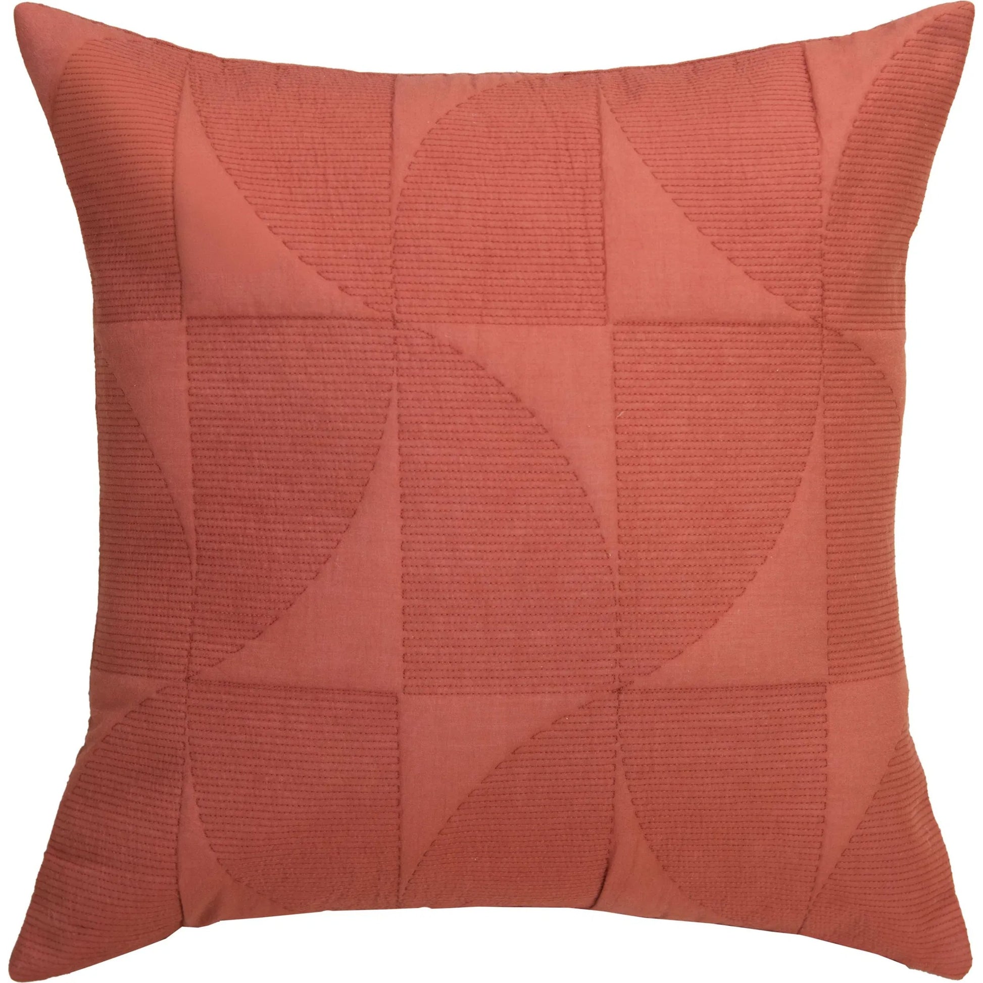 Sierra Pillow by HedgeApple Essentials in red, orange, rust, terra cotta. Made from polyester, cotton voile in a modern style.