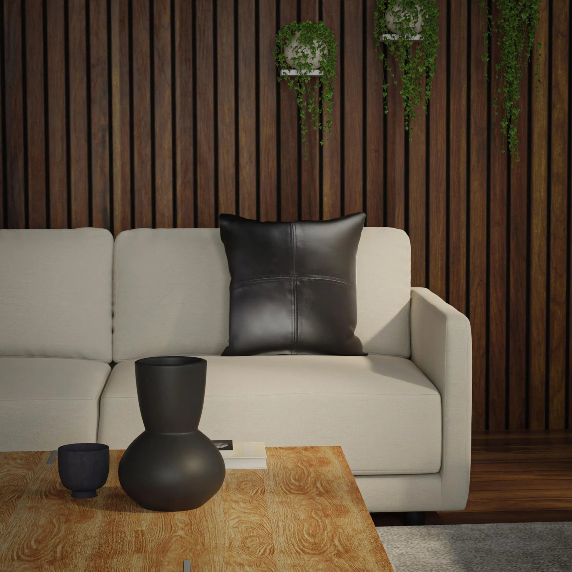 Pendleton Pillow by HedgeApple Essentials in black. Made from faux leather in a eclectic & global style.