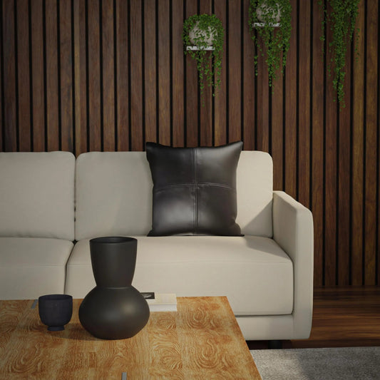 Pendleton Pillow by HedgeApple Essentials in black. Made from faux leather in a unique style.